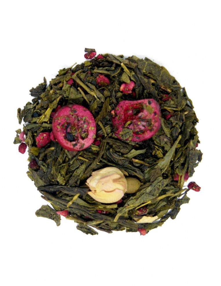 Té verde Sencha con arándanos y rosas